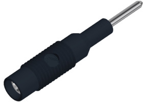 Laboratory adapter, 2 mm plug to 4 mm socket, black, CAT O, 973600100