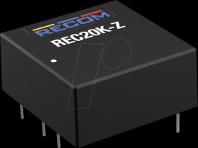 REC20K-2412SZ REC20K DC/DC converter, 9 - 36 Vin, 12 Vout, 1667 mA