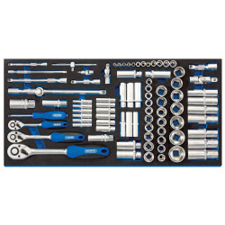 Draper 63540 1/4&quot;, 3/8&quot;, &amp; 1/2&quot; Socket Set Full Drawer EVA Insert Tray 84Pc