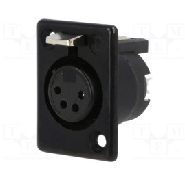 Złącze XLR 4 -pinowe Montaż na panelu Żeński