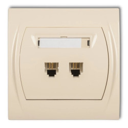 LOGO Gniazdo telefoniczne podwójne 2xRJ11, 4-stykowy beżowy 1LGT-2