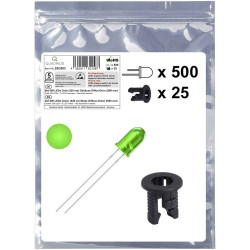 Quadrios 25O203 LED set Green 5 mm circular 2500 mcd 20 mA 3.0 V wired LEDs