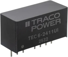 DC converter, 9-75 VDC, 6 W, 1 output, 3.3 VDC, 76 % efficiency, TEC 6-2410UI