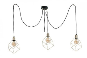 Lampa wisząca loftowa 3 xE27 TAHO GOLD