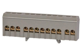 Listwa prądowa 12-modułowa 12x16mm2 szara IP20