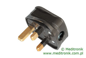 Wtyk angielski czarny do montażu na kabel bezpiecznik 13A