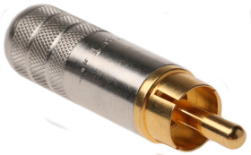 Wtyczka RCA Montaż na kablu Męski Lutowane, styki pozłacane 6A Switchcraft