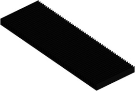 Extruded heatsink, (L x W x H) 100 x 300 x 15 mm, 1.3 to 0.5 K/W, black anodized, 10019644