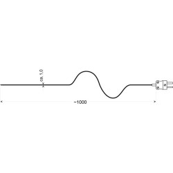 Greisinger GTF 300 GS Type K Wire Probe Mini Thermocouple Plug -65 to &#x2B;400 Deg