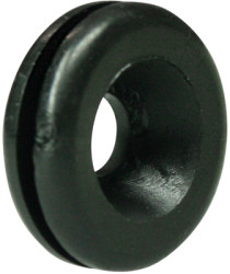 Grommet, cable Ø 5 mm, PVC, black, 633-04010