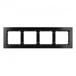 DECO Ramka uniwersalna poczwórna - aluminium szczotkowane (ramka: czarna spód: czarny) 12-12-DRA-4