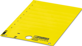 PVC device marker, (L x W) 14.9 x 26.9 mm, yellow, carrier card with 27 pcs, 0828893