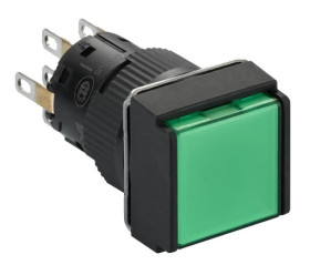 Przycisk z podświetleniem ziel. Kwadr. O 16, kryty z sam. powr., 24 V, 2OC XB6ECW3B2P