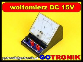 Woltomierz analogowy szkolny DC do 15V