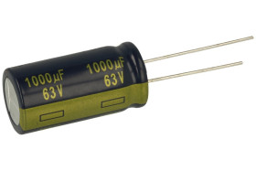 Kondensator; niskoimpedancyjny; elektrolityczny; EEUFC1J102U; 1000uF; 63V; FC; fi 16x31,5mm; 7,5mm; przewlekany (THT); luzem; Pa