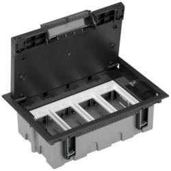 Simon Connect Puszka podłogowa S500 4-modułowa, 8x K45, gł. 93mm szary grafit 52050104-038