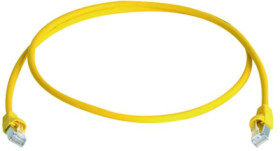 Patch cable, RJ45 plug, straight to RJ45 plug, straight, Cat 5e, F/UTP, PVC, 50 m, yellow, 100009367