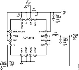3 A, 1.2 MHz/600 kHz High Efficiency Synchronous Step-Down DC-to-DC Regulator