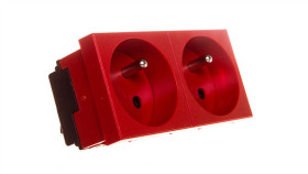 Gniazdo Zasilające M45 Podwójne Z/U 16A Czerwone Std-F3k Sro2 6120324