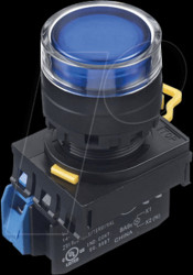 YW1L-AF2E10Q4S YW-22mm, PBI, ext. w. full shroud, plastic, maint, 1NO, LED 24V