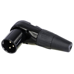 Rean RC3MR-B AV XLR Connector Plug Right Angle 3 Pins 1pc
