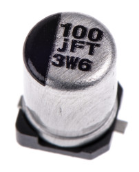 Aluminiowy kondensator elektrolityczny 100μF 6.3V dc SMD Panasonic roztaw: 1mm 4 (Dia.) x 5.8mm