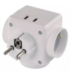 Rozgałęźnik 3x2P+Z 2xUSB P0024U