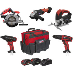 Sealey CP20VCOMBO13 5 x SV20 Series Cordless 5 Tool Combo Kit 20V - 2 Batteries