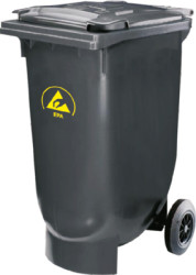 ESD litter bin, 120 l, (L x W) 960 x 480 mm, anthracite, C-223-33680