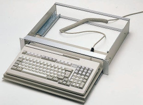 Szuflada, 2U, typ: Szuflada na klawiaturę, Aluminium, Szary