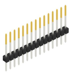 Pin header, 15 pole, pitch 2.54 mm, straight, black, 10046600