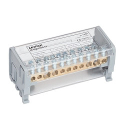 Blok dystrybucyjno-rozdzielczy MOBLOCK 2P 1000V, 125A-11 2x35mm2 + 2x25mm2 + 7x6mm2 TS35 MAB2125A18