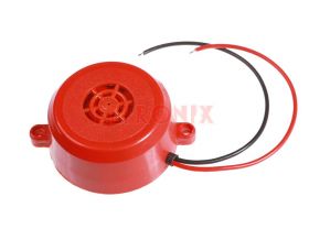 BUZER BUZ-A 12/24VDC ALARMOWY CZERWONY Z PRZEWODAMI