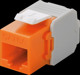 90690 Keystone module Cat.6a UTP, RJ45 jack / LSA, orange
