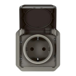 NOWE PLEXO 55 Gniazdo Schuko 2P+Z zaciski auto mechanizm 16A - 250V AC antracyt 069871L