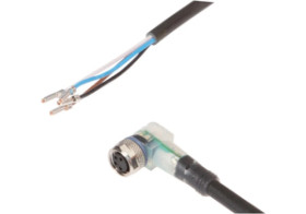 Złącze kablowe gniazdo kątowe M8 druga końcówka niezarobiona 4P 10m PUR VKA00471