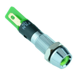 Green LED 8mm Recessed Metal Panel Indicator 12V