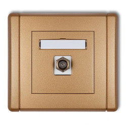 FLEXI Gniazdo antenowe pojedyncze typu F (SAT) niklowane złoty metalik 8FGF-1