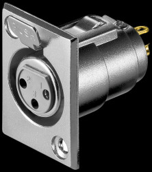 XLR panel socket, 3-pin with lock