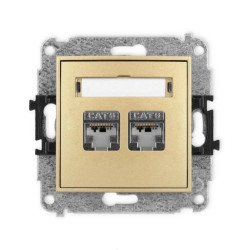 ICON Mechanizm gniazda komputerowego podwójnego 2xRJ45, kat. 6, ekranowane, 8-stykowy złoty 29IGK-6