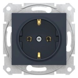 Sedna Gniazdo pojedyncze z/u SCHUKO (z. bezgwint.) grafit SDN3001870