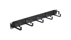 Organizator Kabli Rack 19 1U Metalowy Czarny Neku Z Metalowymi Uchwytami