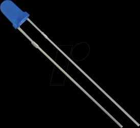 3034B2D-ESA-C LED, 3mm, wired, blue 3500 mcd, 60°