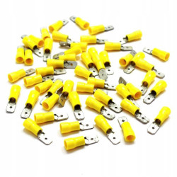 KONEKTOR IZOLOWANY MĘSKI ŻÓŁTY 6.4mm 100 SZTUK