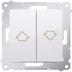 Przycisk odbijający żaluzjowy podwójny SIMON 54 (góra/dół) biały 10A Kontakt Simon DZP1.01/11