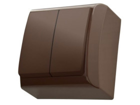 BIS Wyłącznik podwójny świecznikowy brązowy ŁN-2B/24 OSPEL