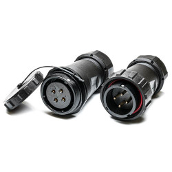 Złącze wielostykowe przemysłowe 4-pinowe Montaż na kablu Wtyczka, gniazdo RS PRO