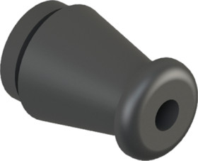 Cable grommet, cable Ø 3 mm, L 17.5 mm, PVC, black, 3457CA01