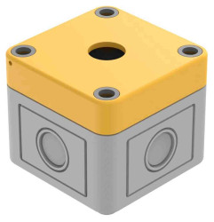 Obudowa kasety sterowniczej EAO 1-otworowa Ø 22.5mm Szary/żółty 84