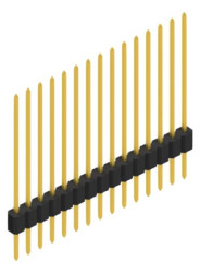 Pin header, 15 pole, pitch 1.27 mm, straight, black, 10059504